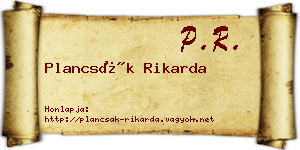 Plancsák Rikarda névjegykártya